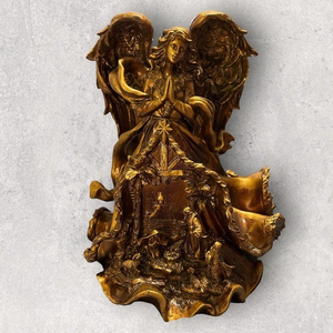 Golden Treasures‎ Angel and Nativity Statue